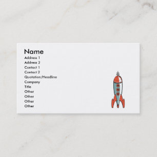 Carte De Visite fusée spatiale rétro