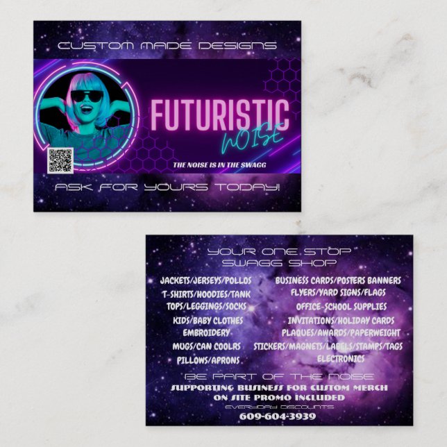 Carte de visite FuturisticNOISE (Devant / Derrière)