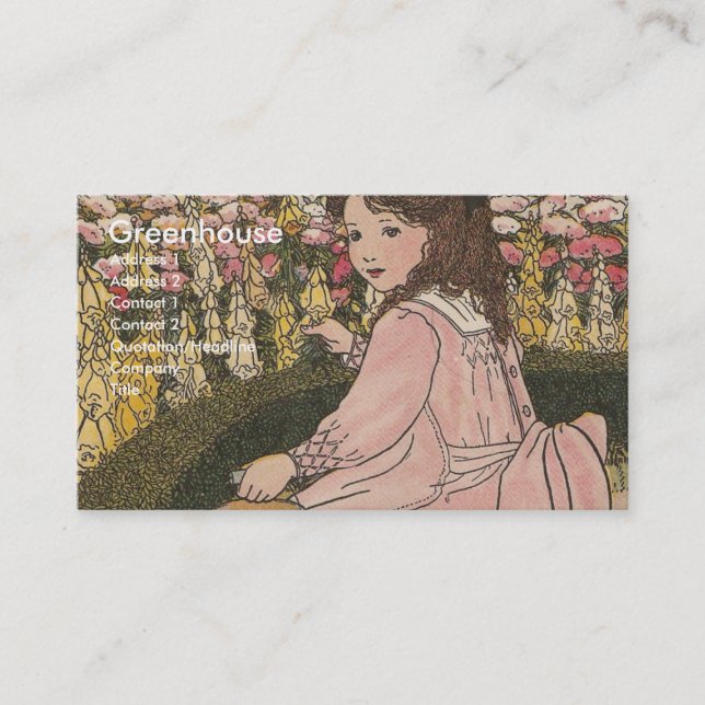 Carte De Visite G est pour le jardin (Devant)