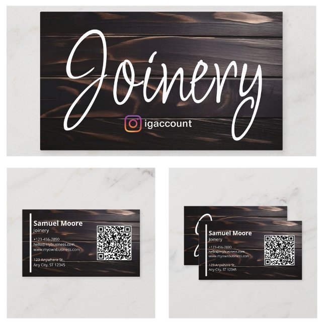 Carte De Visite Gabarits de conception de visite de menuiserie Boi (Joinery Visit Designs Templates Ebony Wood Business Card
)