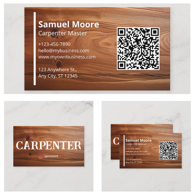 Carte De Visite Gabarits de menuiserie rustique (Rustic Carpenter Templates Business Card
)