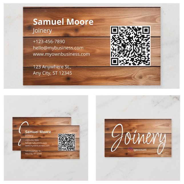 Carte De Visite Gabarits Rustiques de Menuiserie (Joinery Rustic Templates Business Card
)