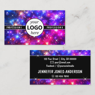 Carte De Visite Galaxie colorée Magic Bright Sparkle Stars