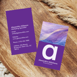 Carte De Visite Galaxie Pastel Dégradé Holographique Élégant