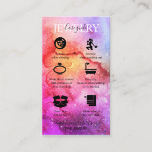 Carte De Visite Galaxy Space Stars Ultra Violet Rose Bijoux