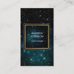 Carte De Visite Galaxy Stars Golden Blu Space Vip cosmique