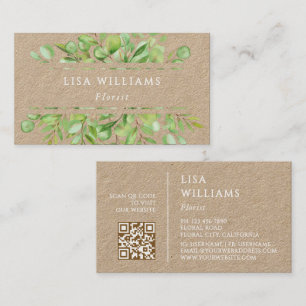 Carte De Visite Galerie Aquarelle Rustique Code QR