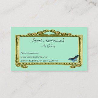 Carte De Visite Galerie d'art - cadre et papillon