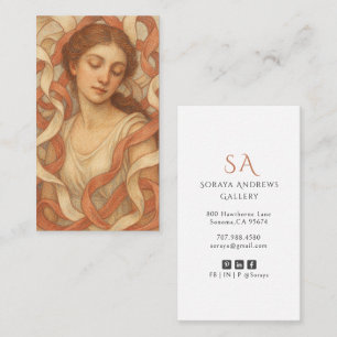 Carte De Visite Galerie d'art de portrait élégant 