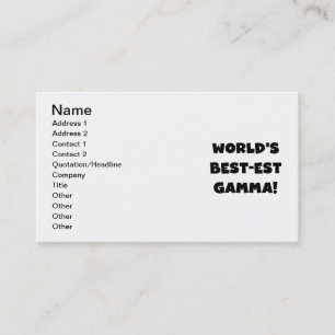 Carte De Visite Gamma du Meilleur-est du monde noir et blanc
