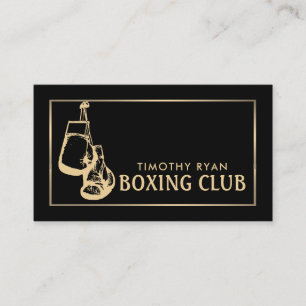 Carte De Visite Gants de boxe Noir & Or, Boxer, Entraîneur de boxe