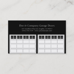 Carte De Visite Garage Door Company/noir classique