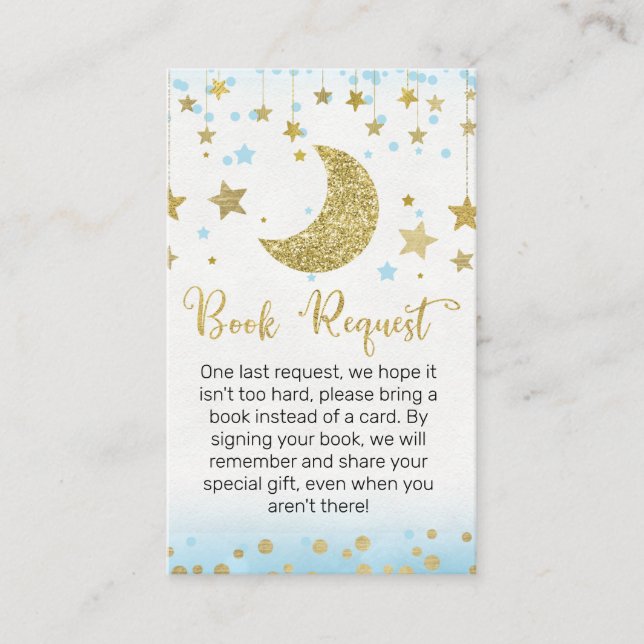 Carte De Visite Garçons au-dessus de la lune Demande de livre Insé (Devant)