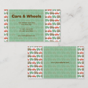 Carte De Visite Garçons Jouets Amusants Retro Pastels Cute Cars Ca