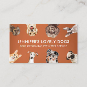 Carte De Visite Garde d'animaux de compagnie chiens de petite tail