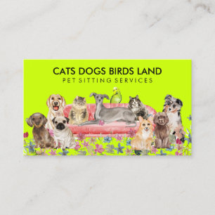 Carte De Visite Garde d'animaux de compagnie Hôtel Canapé Chien Ch