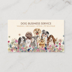 Carte De Visite Garde d'animaux de compagnie multiples de race can
