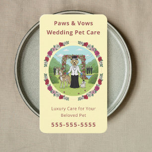 Carte De Visite Garde d'animaux de mariage de luxe Garde d'animaux