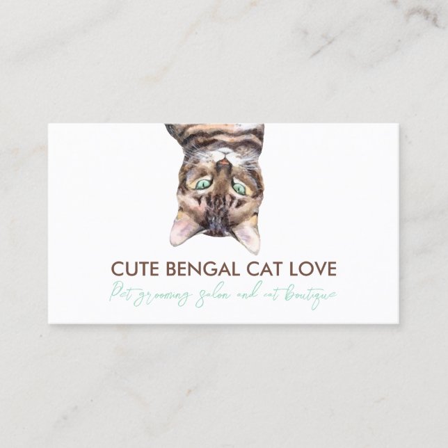 Carte De Visite Garde d'animaux drôle Chat Bengalí (Devant)
