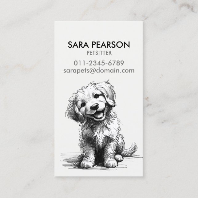 Carte De Visite Garde d'animaux Gardien d'animaux Chiens (Devant)