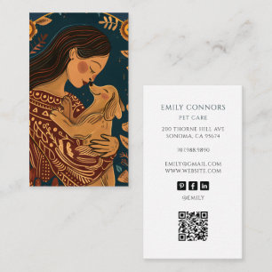 Carte De Visite Garde d'animaux illustrée pour chien
