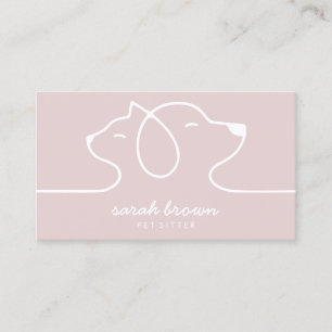 Carte De Visite Garde d'animaux Logo en ligne Rose Chien Chat