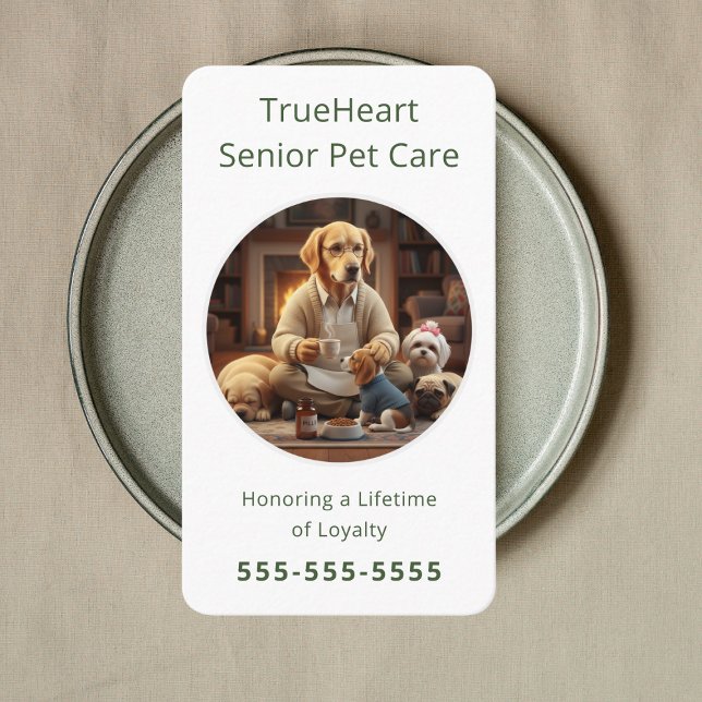 Carte De Visite Garde d'animaux seniors professionnelle Garde de c (Créateur téléchargé)