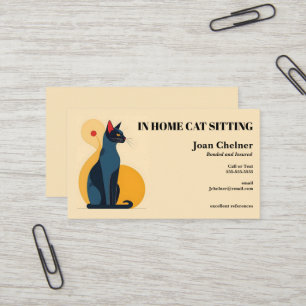 Carte De Visite Garde de chat bleu Chat Sitting Garde de chats