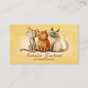 Carte De Visite Garde de chat - Chats aquarelle adorables