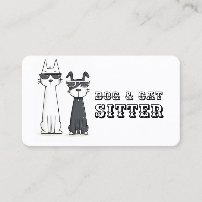 Carte De Visite Garde de chats & chiens (Devant)