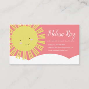 Carte De Visite Garde d'enfants Babysitter Sun Pink