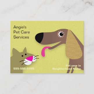 Carte De Visite Garde d'enfants d'animal familier - jaune de chien