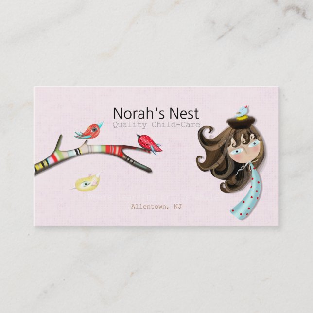 Carte De Visite Garde d'enfants de qualité Norah's Nest (Devant)
