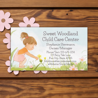 Carte De Visite Garde d'enfants de Wildflower Child Daycare