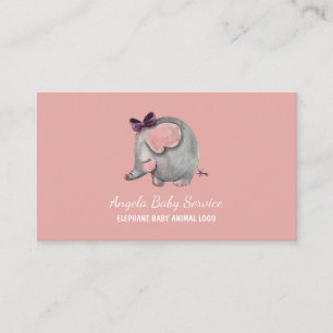Carte De Visite Garde d'enfants éléphant Garderie Enseignant de ma