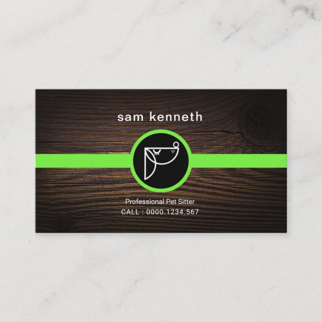 Carte De Visite Garde d'enfants en bois d'animal familier de (Devant)