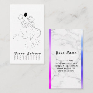 Carte De Visite Garde d'enfants Nanny Babysitter Colorful Funky Co
