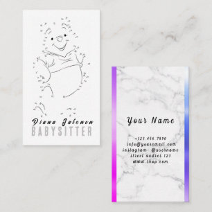 Carte De Visite Garde d'enfants Nounou Baby-sitter Coloré Funky Co