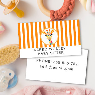 Carte De Visite Garde d'enfants Nounou Baby-sitter Coloré Funky Co