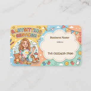 Carte De Visite Garde d'enfants ou baby-sitter