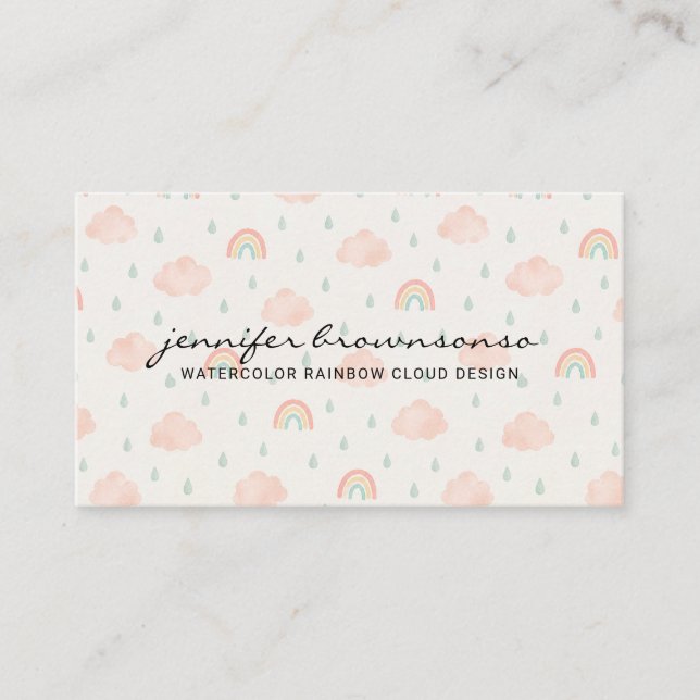 Carte De Visite Garde d'enfants Professeur Baby Sitter Nuage Arc-e (Devant)