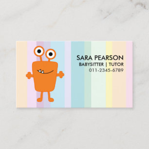 Carte De Visite Garde d'enfants Tuteur Garde d'enfants Orange Mons