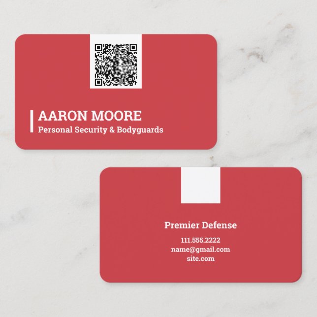 Carte De Visite Garde du corps de sécurité (Devant / Derrière)