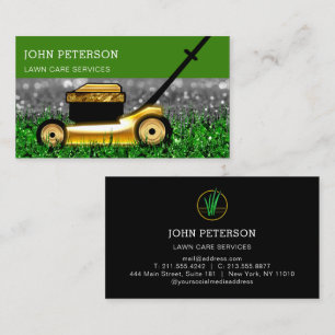 Carte De Visite Garde-pelouse Jardin Services de coupe d'herbe Ver