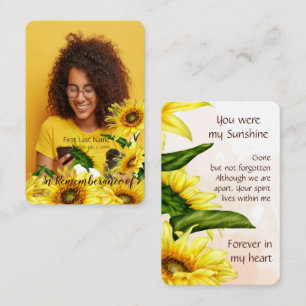 Carte De Visite Garde-poches Memorial Sunflower Sunshine