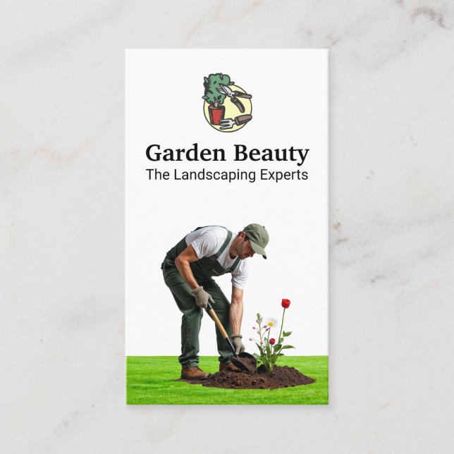 Carte De Visite Gardener | Outils de paysage (Devant)