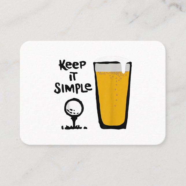 Carte De Visite Garder Il Simples Funny Golf Bière (Devant)