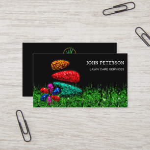 Carte De Visite Garderie de pelouse Services de jardinage Logo d'h