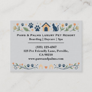 Carte De Visite Garderie et pension élégante pour animaux à thème