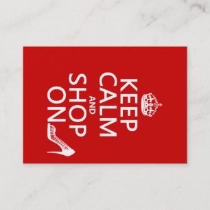 Carte De Visite Gardez le calme et faites des emplettes dessus -